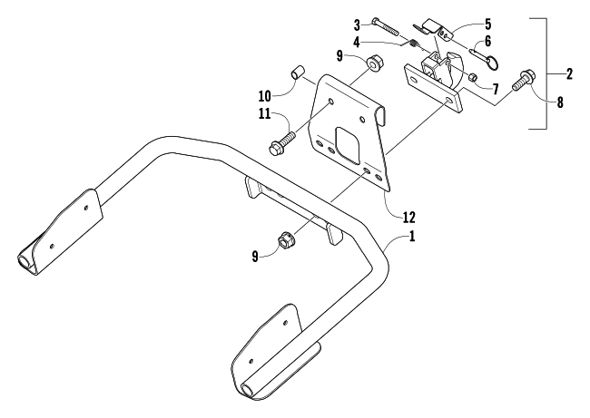 Parts Diagram for Arctic Cat 2004 T660 TOURING SNOWMOBILE HITCH ASSEMBLY