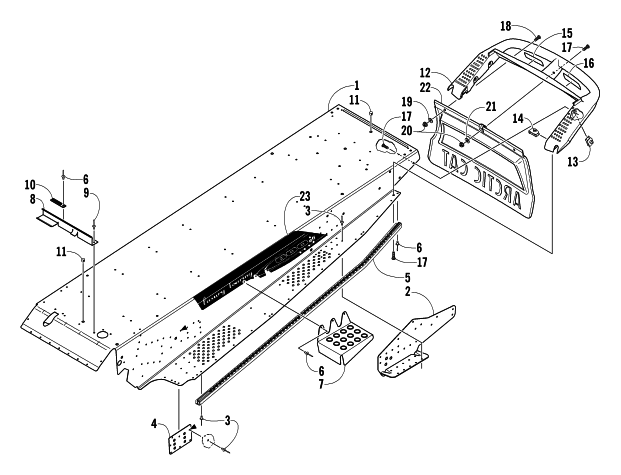 Parts Diagram for Arctic Cat 2004 PANTERA 600 EFI SNOWMOBILE TUNNEL AND REAR BUMPER