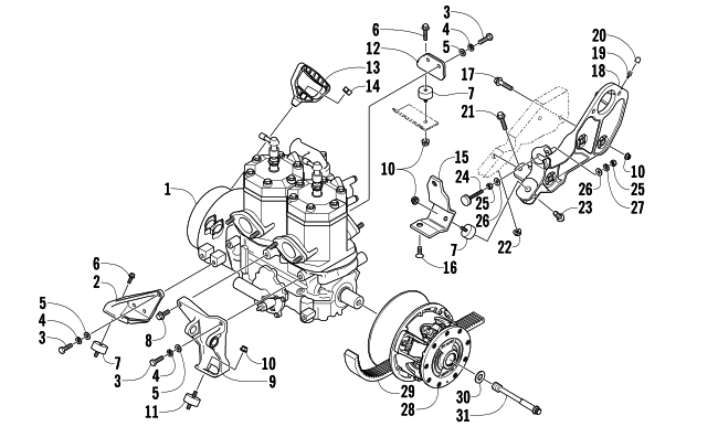 Parts Diagram for Arctic Cat 2004 PANTERA 550 SNOWMOBILE ENGINE AND RELATED PARTS