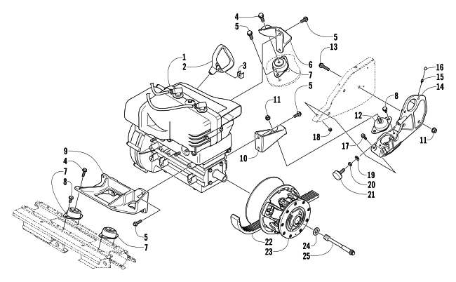 Parts Diagram for Arctic Cat 2004 PANTHER 570 SNOWMOBILE ENGINE AND RELATED PARTS
