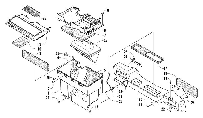 Parts Diagram for Arctic Cat 2004 PANTERA 550 SNOWMOBILE AIR SILENCER ASSEMBLY