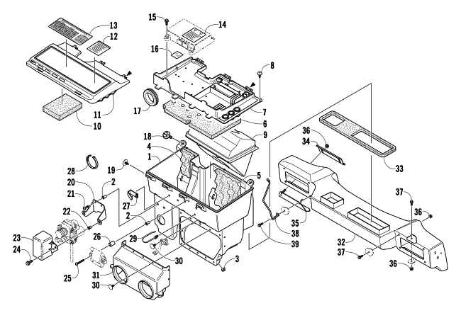 Parts Diagram for Arctic Cat 2004 PANTERA 600 EFI SNOWMOBILE AIR SILENCER ASSEMBLY