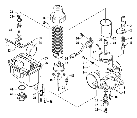Parts Diagram for Arctic Cat 1999 PANTHER 550 SNOWMOBILE CARBURETOR