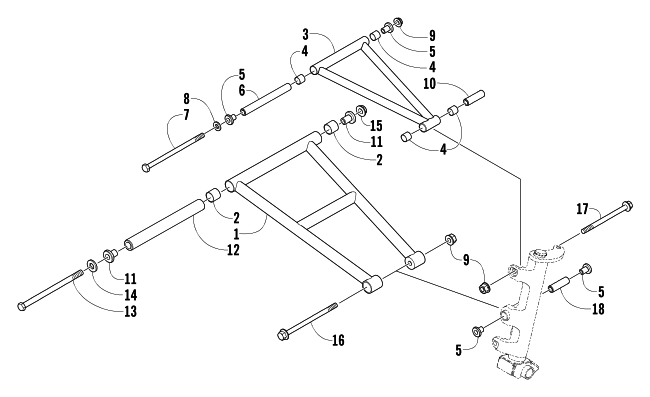 Parts Diagram for Arctic Cat 2005 BEARCAT 570 SNOWMOBILE A-ARM ASSEMBLY