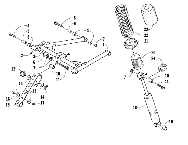 Parts Diagram for Arctic Cat 2004 MOUNTAIN CAT 570 SNOWMOBILE REAR SUSPENSION FRONT ARM ASSEMBLY