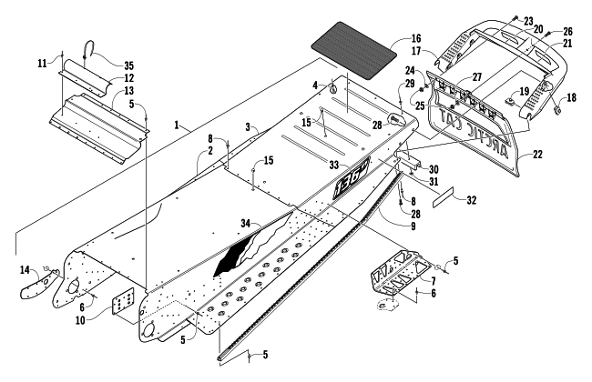 Parts Diagram for Arctic Cat 2004 MOUNTAIN CAT 570 SNOWMOBILE TUNNEL AND REAR BUMPER