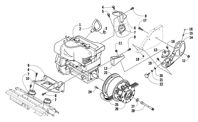 Parts Diagram for Arctic Cat 2004 MOUNTAIN CAT 570 SNOWMOBILE ENGINE AND RELATED PARTS