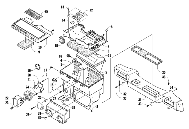 Parts Diagram for Arctic Cat 2004 MOUNTAIN CAT 600 EFI SNOWMOBILE AIR SILENCER ASSEMBLY