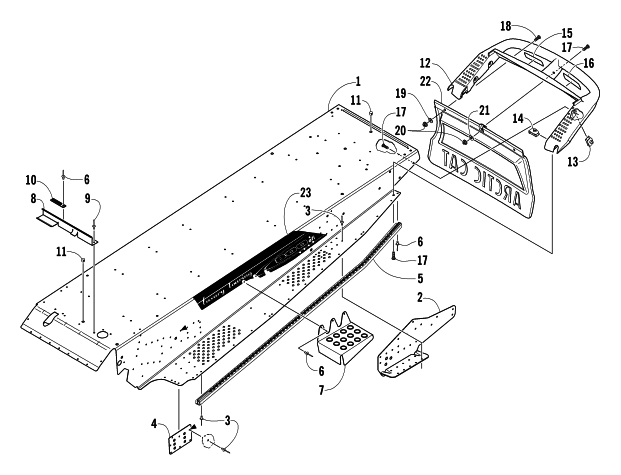 Parts Diagram for Arctic Cat 2004 PANTERA 800 EFI SNOWMOBILE TUNNEL AND REAR BUMPER