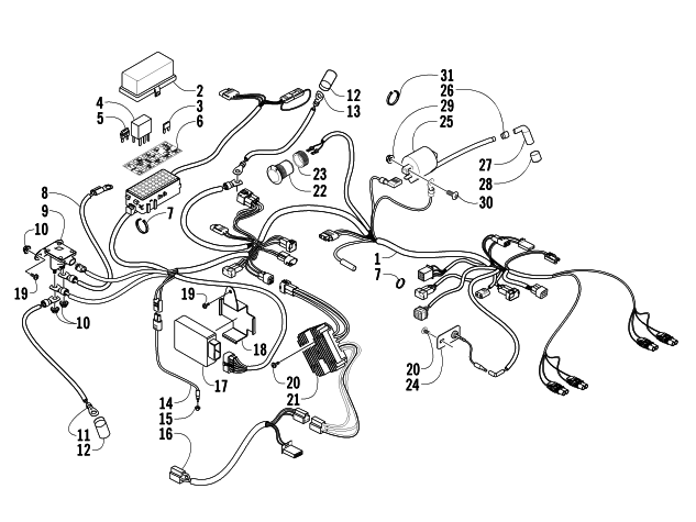 Parts Diagram for Arctic Cat 2004 500 MANUAL TRANSMISSION 4X4 FIS ATV WIRING HARNESS ASSEMBLY