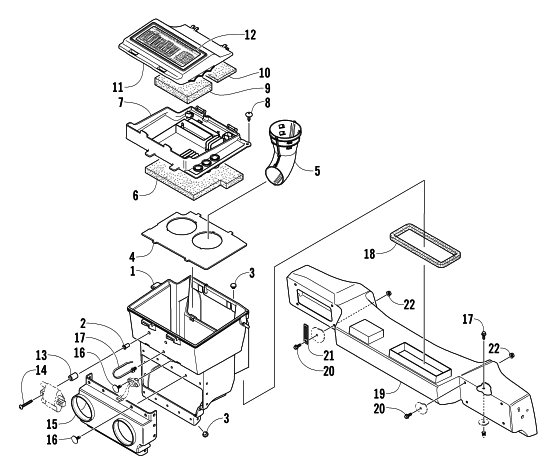 Parts Diagram for Arctic Cat 2004 MOUNTAIN CAT 800 EFI 159 SNOWMOBILE AIR SILENCER ASSEMBLY