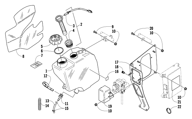 Parts Diagram for Arctic Cat 2004 PANTERA 800 EFI SNOWMOBILE OIL TANK ASSEMBLY
