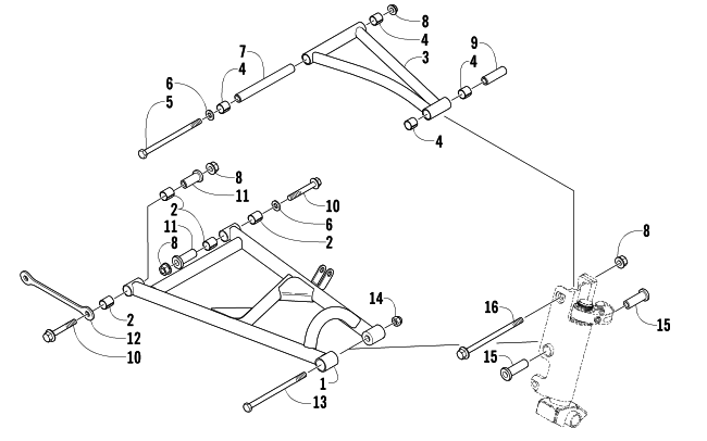 Parts Diagram for Arctic Cat 2004 SABERCAT 500 LX SNOWMOBILE A-ARM ASSEMBLY