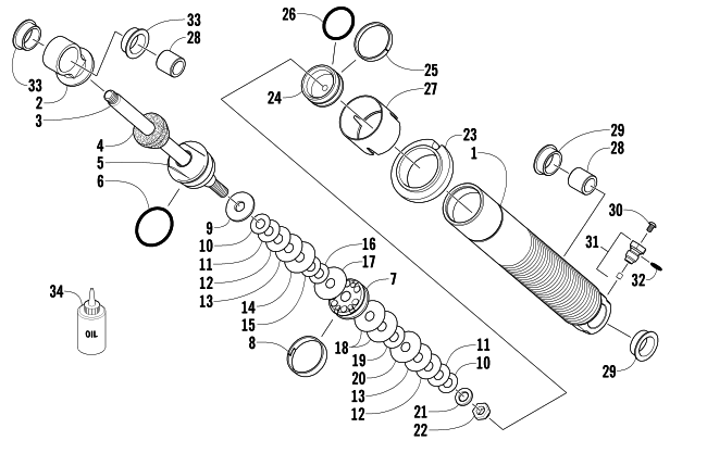 Parts Diagram for Arctic Cat 2004 FIRECAT 700 EFI EXT SNOWMOBILE FRONT SUSPENSION SHOCK ABSORBER