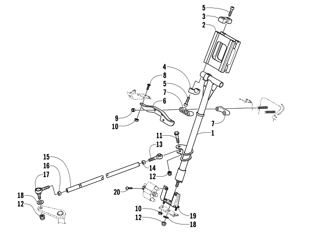 Parts Diagram for Arctic Cat 2004 FIRECAT 500 SNO PRO 1.375 SNOWMOBILE STEERING POST ASSEMBLY