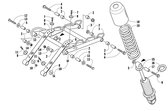 Parts Diagram for Arctic Cat 2004 SABERCAT 700 EFI LX SNOWMOBILE REAR SUSPENSION FRONT ARM ASSEMBLY