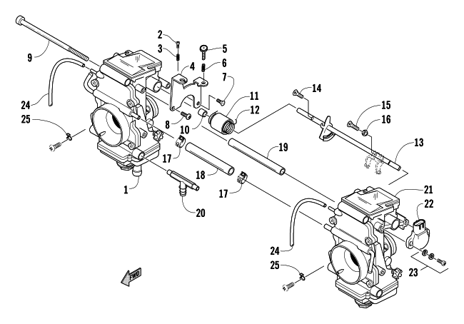 Parts Diagram for Arctic Cat 2004 ZR 900 SNO PRO SNOWMOBILE CARBURETOR - EXTERNAL PARTS