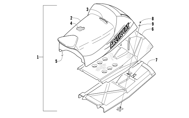 Parts Diagram for Arctic Cat 2004 FIRECAT 600 SNO PRO 1.375 SNOWMOBILE SEAT ASSEMBLY