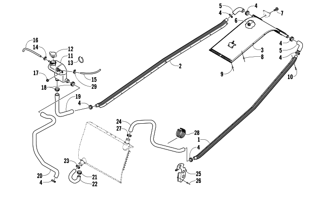 Parts Diagram for Arctic Cat 2004 FIRECAT 700 SNO PRO 1.375 SNOWMOBILE COOLING ASSEMBLY