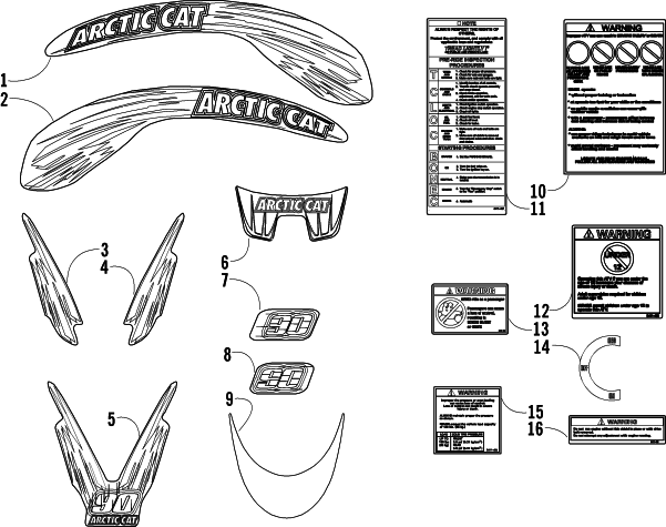 Parts Diagram for Arctic Cat 2004 90 Y-12 YOUTH 2-STROKE ATV DECALS