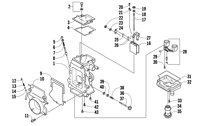 Parts Diagram for Arctic Cat 2004 FIRECAT 500 SNO PRO 1.375 SNOWMOBILE CARBURETOR - INTERNAL PARTS