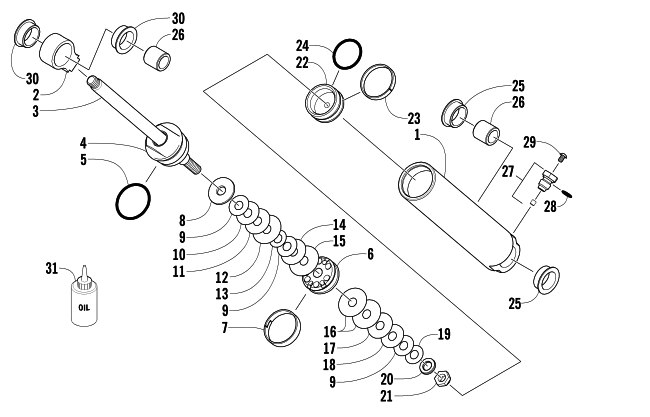 Parts Diagram for Arctic Cat 2006 CROSSFIRE 700 EFI EARLY BUILD SNOWMOBILE REAR SUSPENSION REAR ARM SHOCK ABSORBER