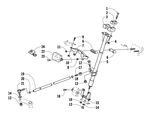Parts Diagram for Arctic Cat 2004 SABERCAT 700 EFI EXT SNOWMOBILE STEERING POST ASSEMBLY