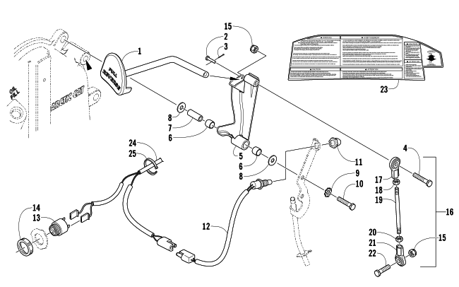 Parts Diagram for Arctic Cat 2005 SABERCAT 600 EFI EXT SNOWMOBILE REVERSE SHIFT LEVER ASSEMBLY