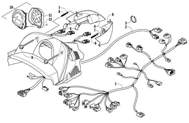 Parts Diagram for Arctic Cat 2004 FIRECAT 700 EFI SNO PRO 1.375 SNOWMOBILE HEADLIGHT, INSTRUMENTS, AND WIRING ASSEMBLIES