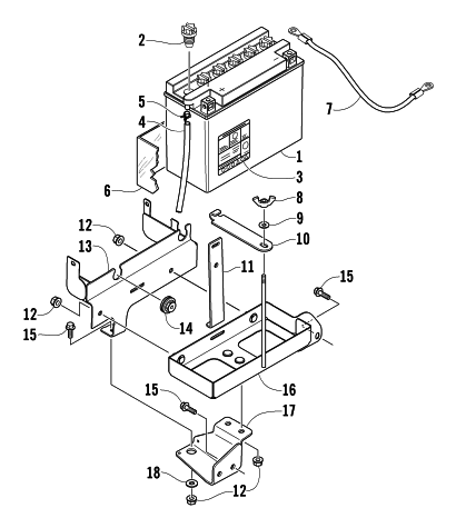 Parts Diagram for Arctic Cat 2006 T660 TOURING SNOWMOBILE BATTERY ASSEMBLY