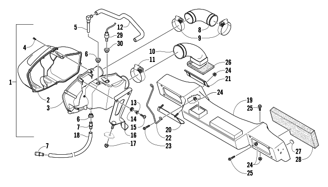 Parts Diagram for Arctic Cat 2004 T660 TOURING SNOWMOBILE AIR SILENCER ASSEMBLY