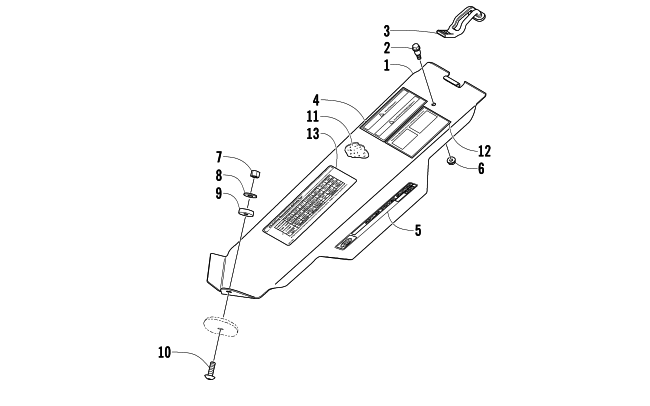 Parts Diagram for Arctic Cat 2005 SABERCAT 700 EFI EXT SNOWMOBILE BELT GUARD ASSEMBLY