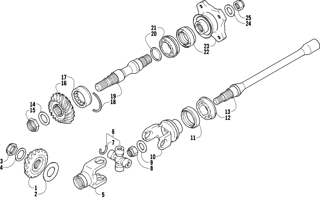 Parts Diagram for Arctic Cat 2004 400 AUTOMATIC TRANSMISSION 2X4 FIS ATV SECONDARY DRIVE ASSEMBLY