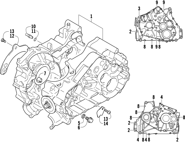 Parts Diagram for Arctic Cat 2004 400 AUTOMATIC TRANSMISSION 4X4 FIS MRP ATV CRANKCASE ASSEMBLY