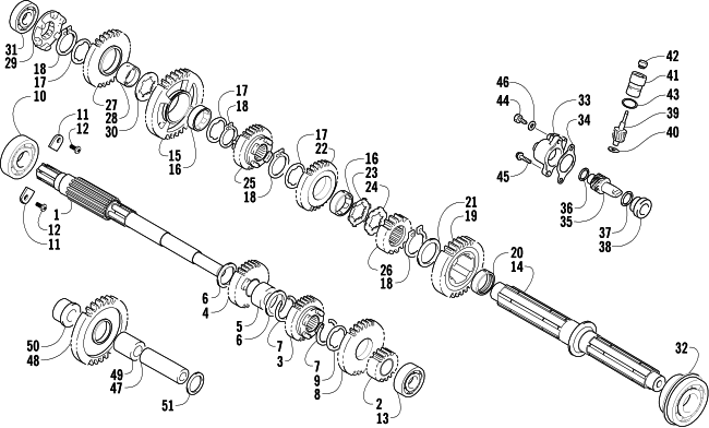 Parts Diagram for Arctic Cat 2004 300 4X4 MRP ATV TRANSMISSION ASSEMBLY