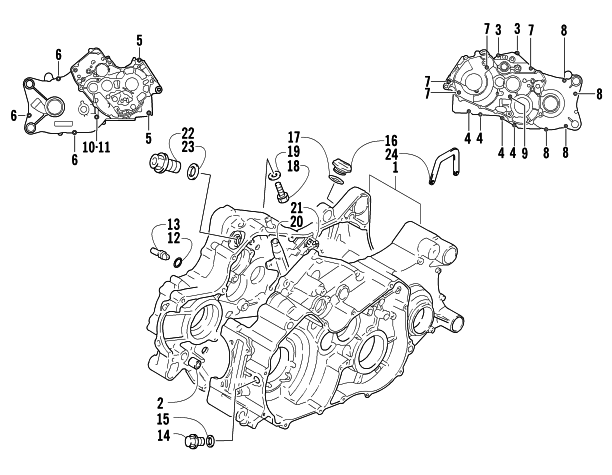 Parts Diagram for Arctic Cat 2004 300 4X4 MRP ATV CRANKCASE ASSEMBLY