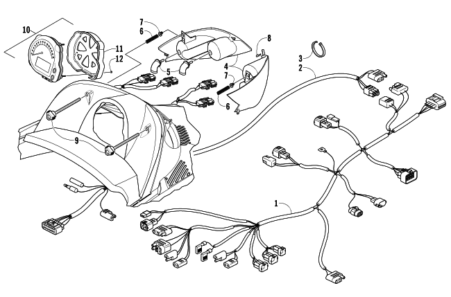 Parts Diagram for Arctic Cat 2004 FIRECAT 700 SNO PRO 1 SNOWMOBILE HEADLIGHT, INSTRUMENTS, AND WIRING ASSEMBLIES