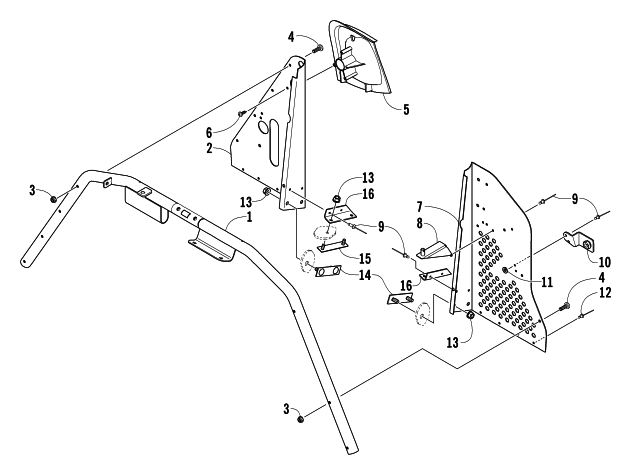 Parts Diagram for Arctic Cat 2004 BEARCAT WIDE TRACK SNOWMOBILE STEERING SUPPORT ASSEMBLY