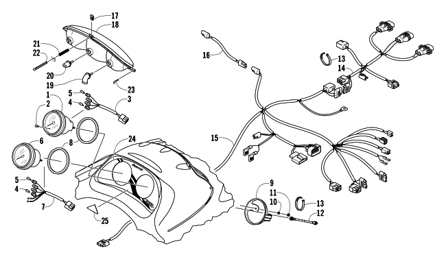 Parts Diagram for Arctic Cat 2004 BEARCAT WIDE TRACK SNOWMOBILE HEADLIGHT, INSTRUMENTS, AND WIRING ASSEMBLIES