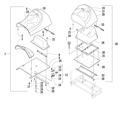 Parts Diagram for Arctic Cat 2005 BEARCAT WIDE TRACK SNOWMOBILE SEAT ASSEMBLY