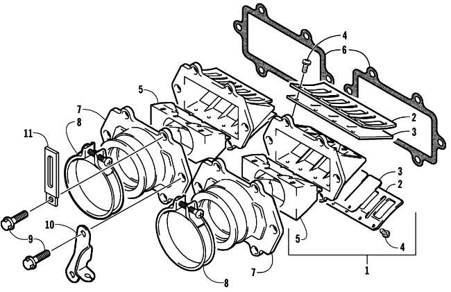 Parts Diagram for Arctic Cat 2004 FIRECAT 600 SNOWMOBILE REED VALVE ASSEMBLY