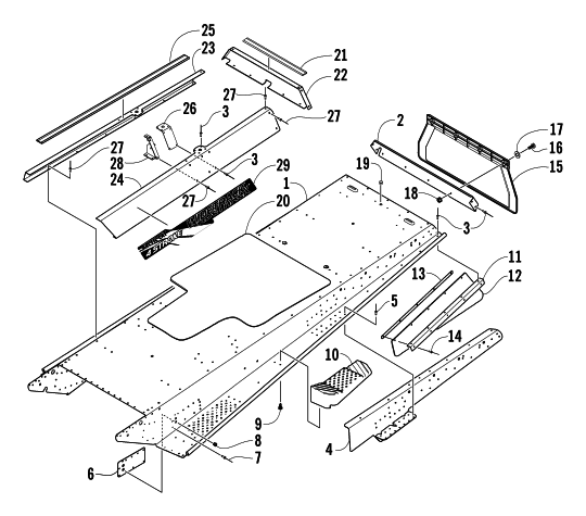 Parts Diagram for Arctic Cat 2004 BEARCAT WIDE TRACK SNOWMOBILE TUNNEL ASSEMBLY