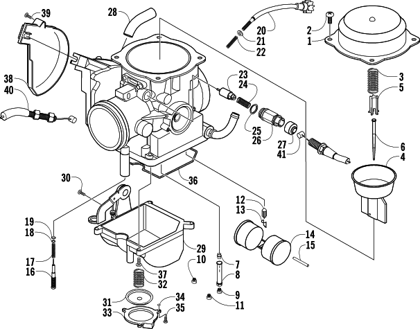 Parts Diagram for Arctic Cat 2004 400 AUTOMATIC TRANSMISSION 4X4 FIS ATV CARBURETOR