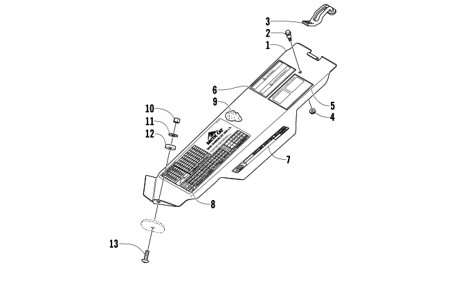 Parts Diagram for Arctic Cat 2004 SABERCAT 600 SNOWMOBILE BELT GUARD ASSEMBLY