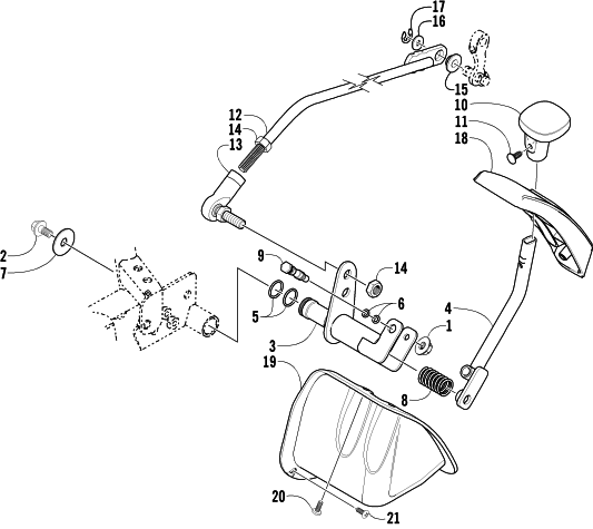 Parts Diagram for Arctic Cat 2004 400 AUTOMATIC TRANSMISSION 4X4 TBX ATV REVERSE SHIFT LEVER ASSEMBLY