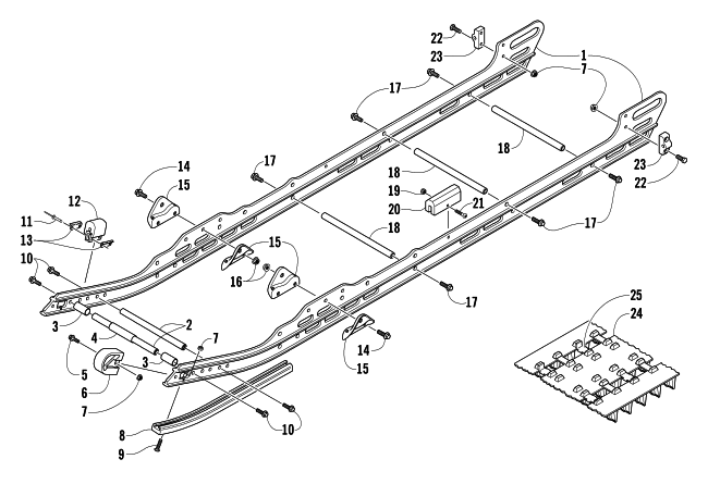 Parts Diagram for Arctic Cat 2005 KING CAT 900 EFI EARLY BUILD SNOWMOBILE SLIDE RAIL AND TRACK ASSEMBLY