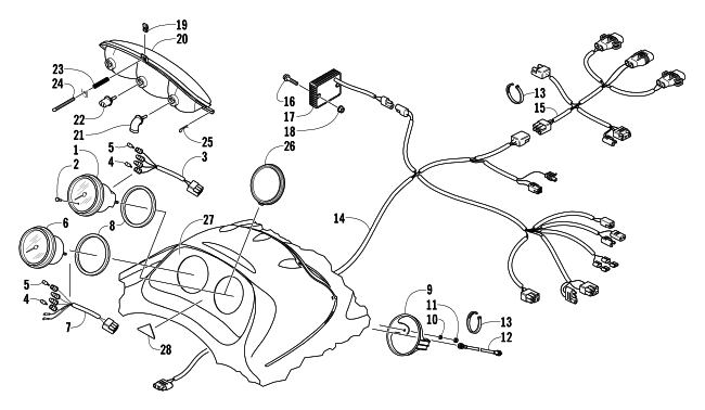 Parts Diagram for Arctic Cat 2004 KING CAT 900 SNOWMOBILE HEADLIGHT, INSTRUMENTS, AND WIRING ASSEMBLIES