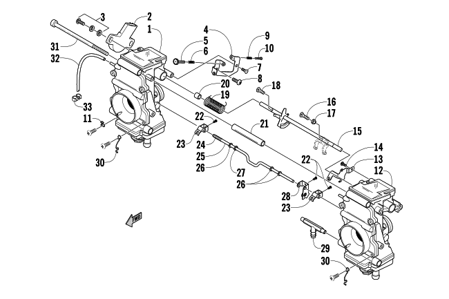 Parts Diagram for Arctic Cat 2004 FIRECAT 700 SNOWMOBILE CARBURETOR - EXTERNAL PARTS