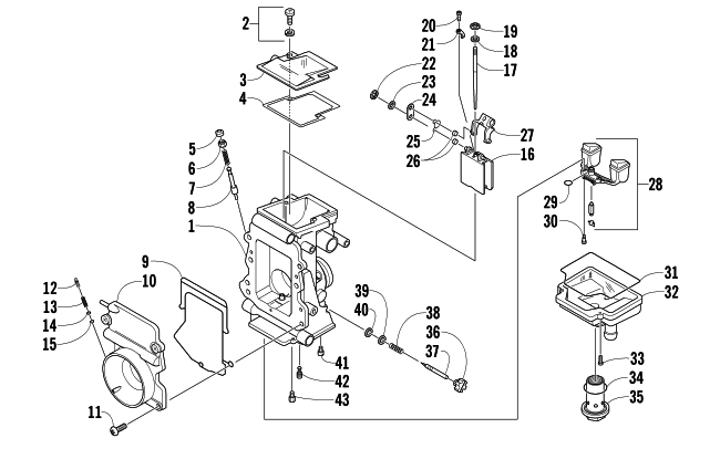 Parts Diagram for Arctic Cat 2011 ARCTIC CAT SNO PRO 600 CROSS COUNTRY SNOWMOBILE CARBURETOR - INTERNAL PARTS