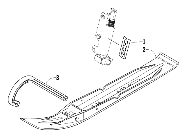Parts Diagram for Arctic Cat 2004 FIRECAT 600 EFI LIMITED EDITION SNOWMOBILE SKI AND SPINDLE DECAL